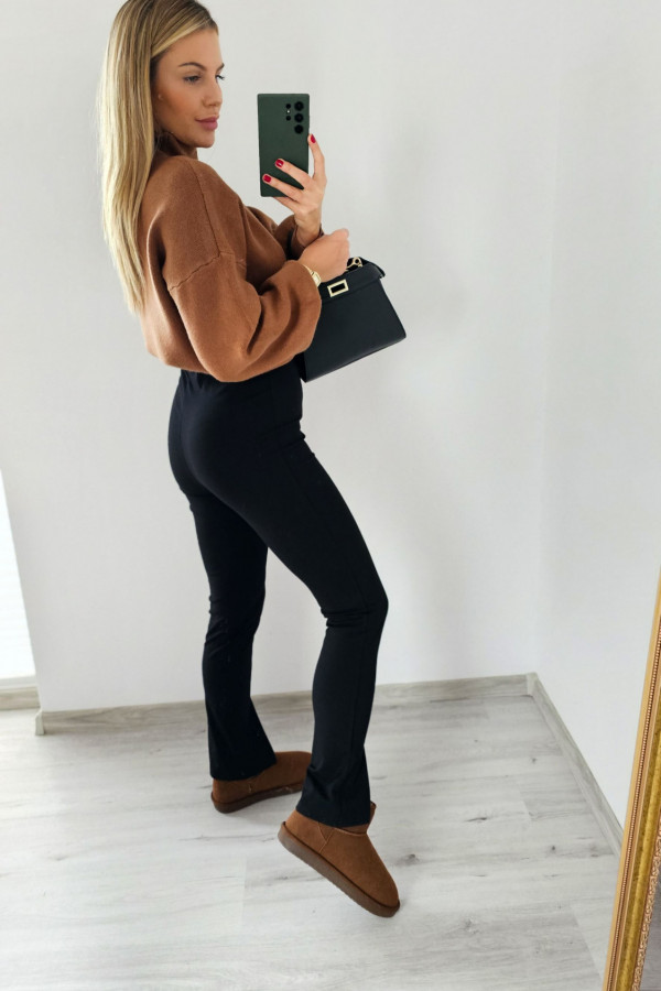 Legginsy czarne z rozcięciem 2