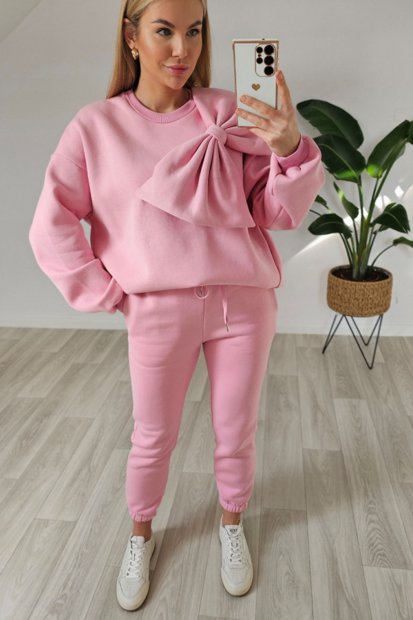 Komplet dresowy BOW baby pink 1