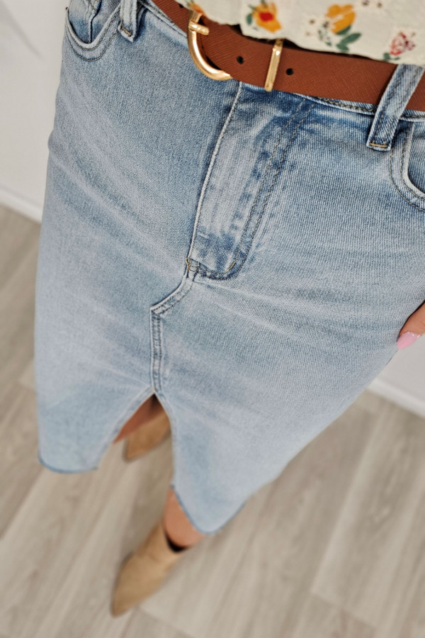 Spódnica jeansowa z rozcięciem