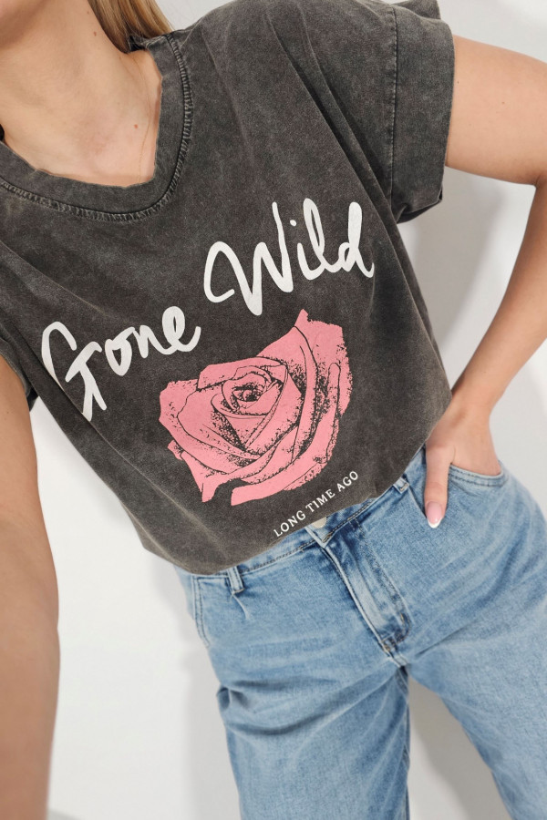 T shirt grafit Róża