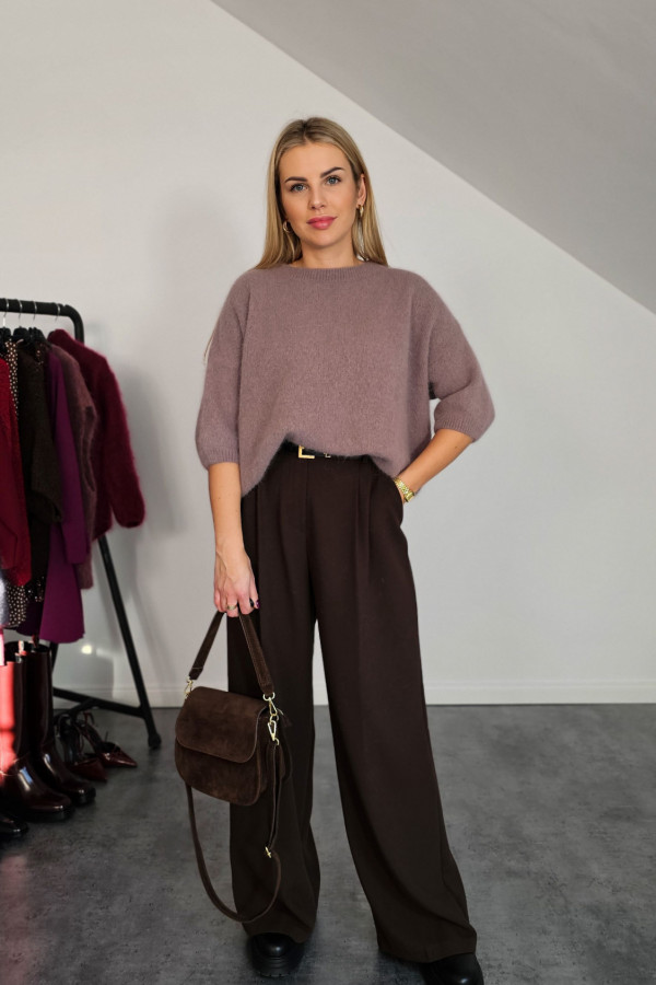 Sweter angora z wełną LUCKY taupe 1