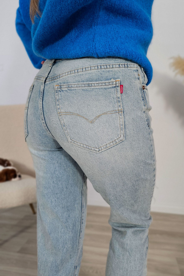 Spodnie MOM FIT LEVI jasny jeans T611 2