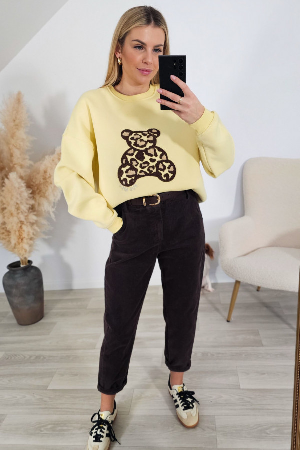 Bluza TEDDY oversize żółty pastel 1