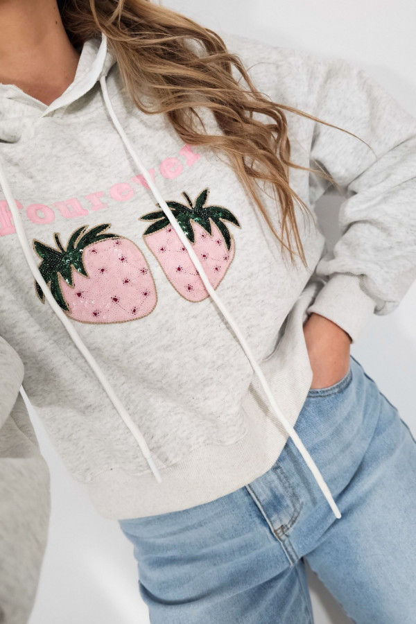 Bluza STRAWBERRY szary melanż 2