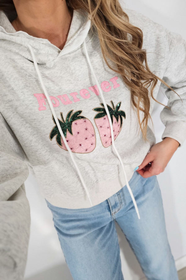 Bluza STRAWBERRY szary melanż 3