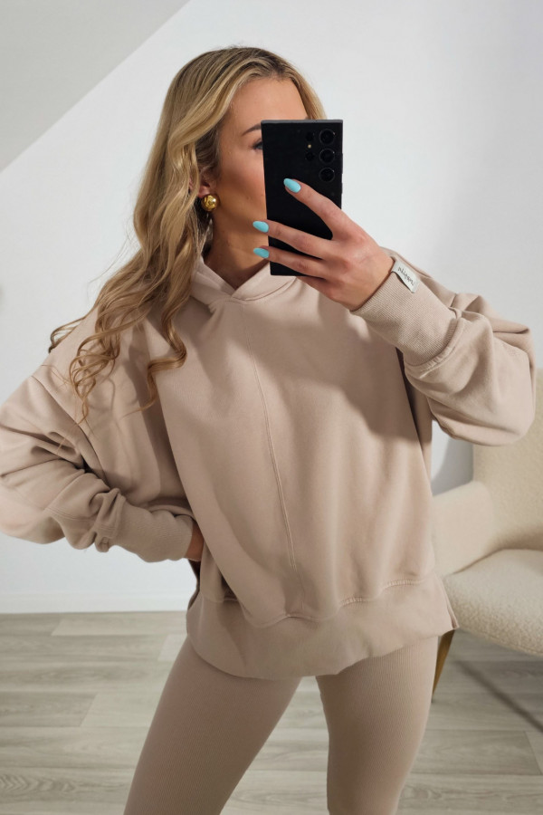 Bluza oversize z kapturem COMFORT beż