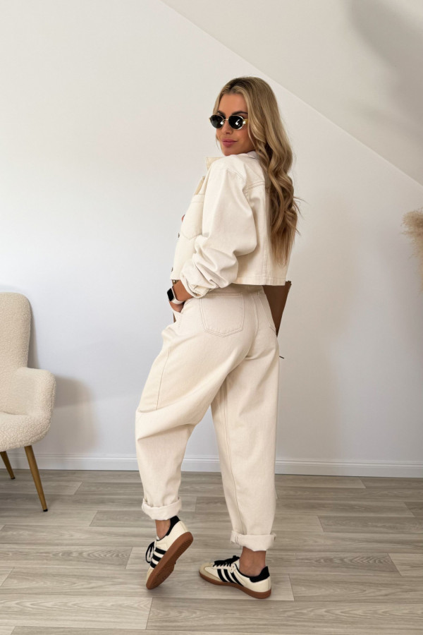 Spodnie BALOON JEANS CREAM PREMIUM 2