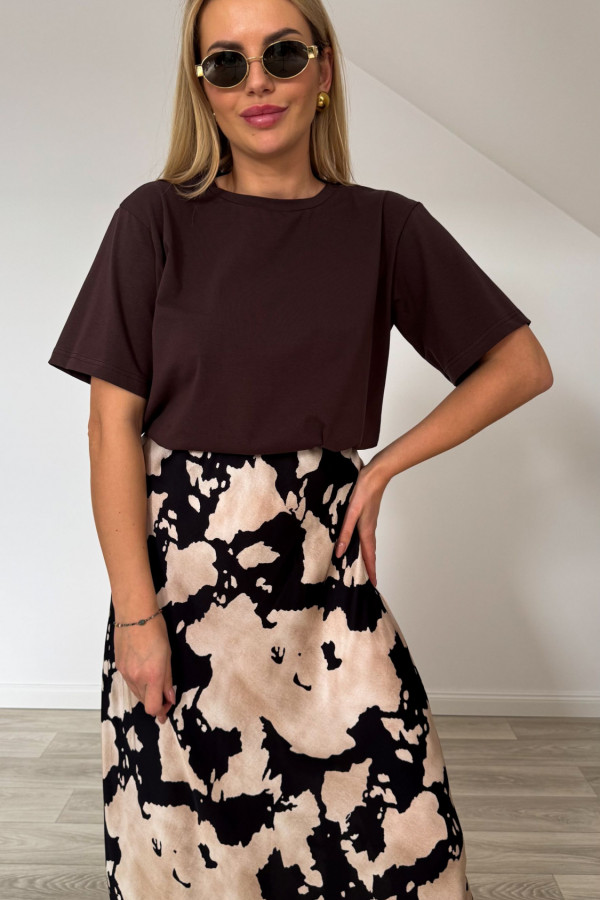 T-shirt ROSE czekoladowy