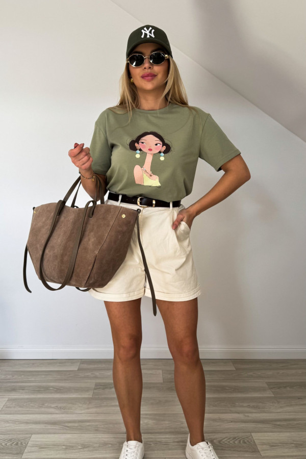 T shirt GIRL matcha