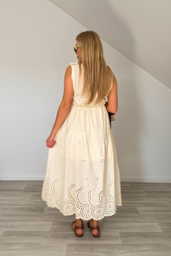 Sukienka midi kremowa DAISY 3