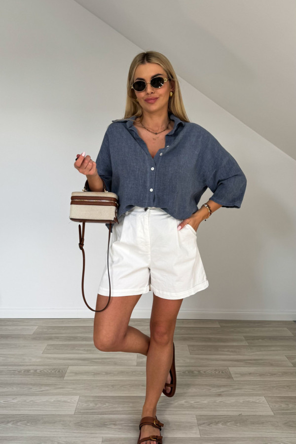 Koszula len z bawełną ASMI denim