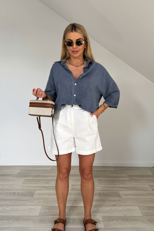 Koszula len z bawełną ASMI denim 3