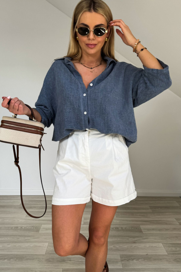Koszula len z bawełną ASMI denim 4