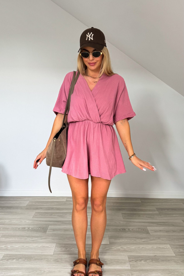 Kombinezon muślinowy HOLIDAY pudrowy róż 3