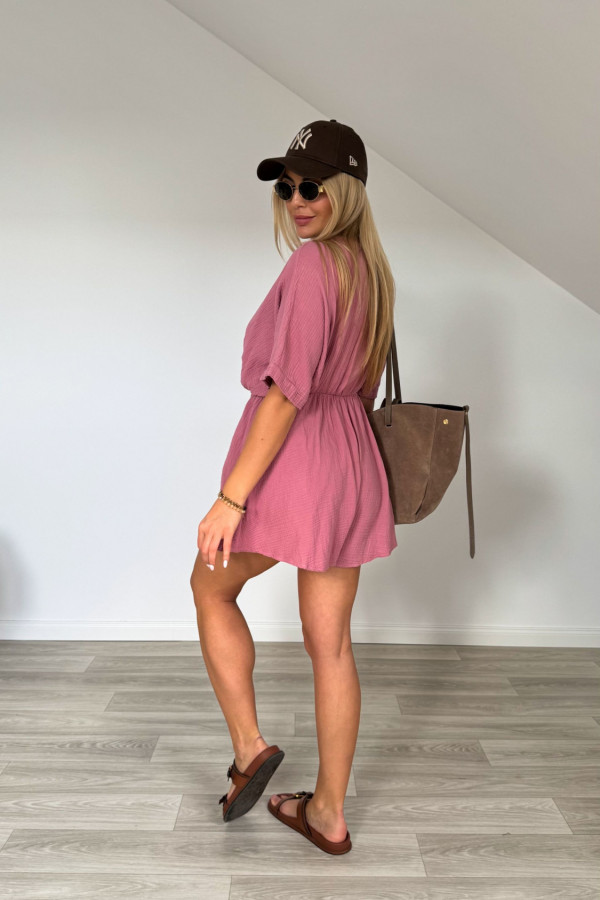Kombinezon muślinowy HOLIDAY pudrowy róż 4