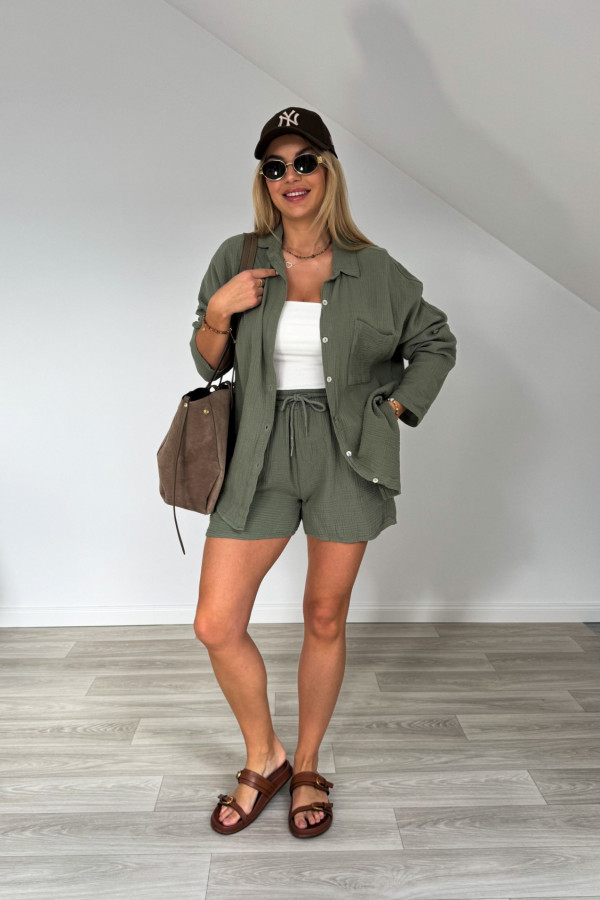 Komplet muślinowy AMBER khaki