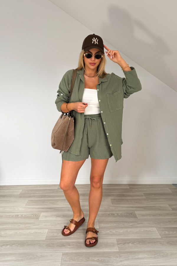 Komplet muślinowy AMBER khaki 3