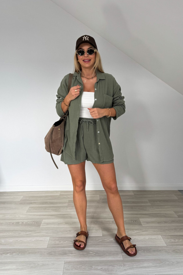 Komplet muślinowy AMBER khaki 6