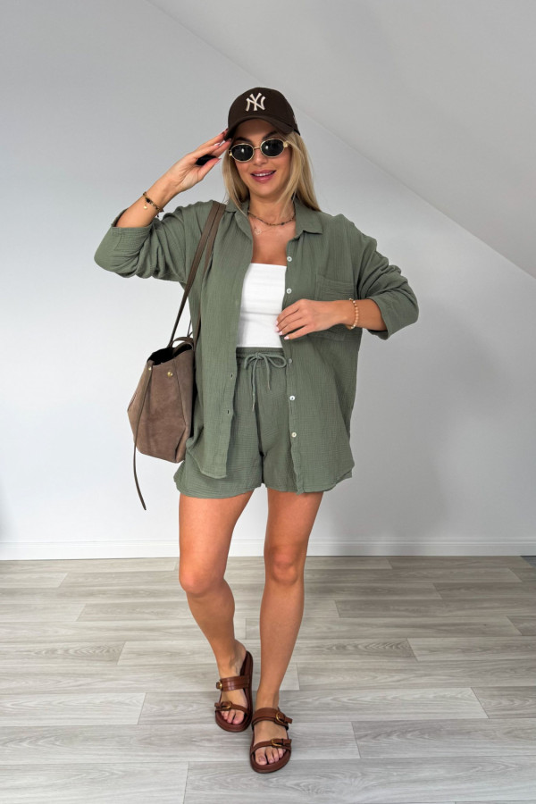 Komplet muślinowy AMBER khaki 7