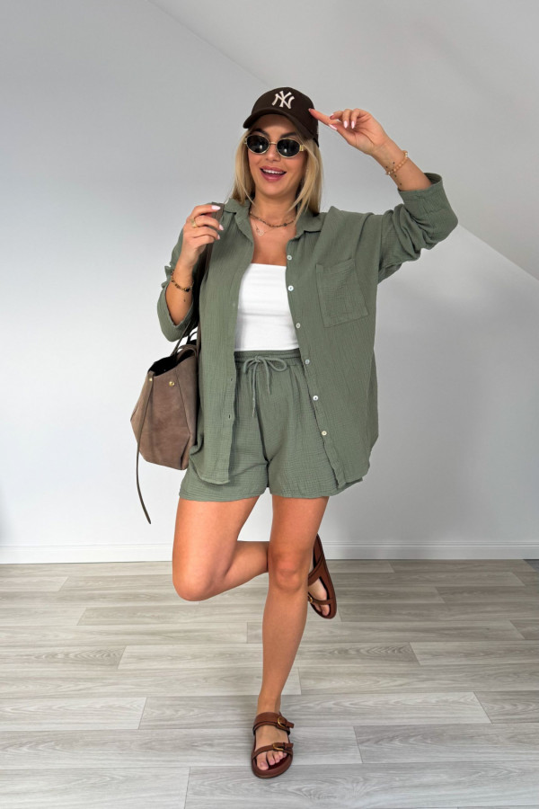 Komplet muślinowy AMBER khaki 8