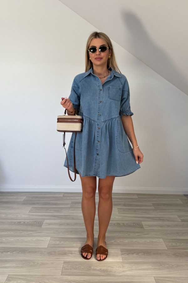 Sukienka o luźnym kroju LIGHT DENIM 1