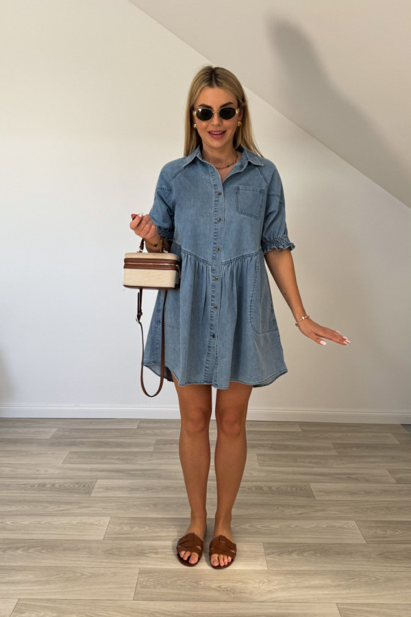 Sukienka o luźnym kroju LIGHT DENIM 2