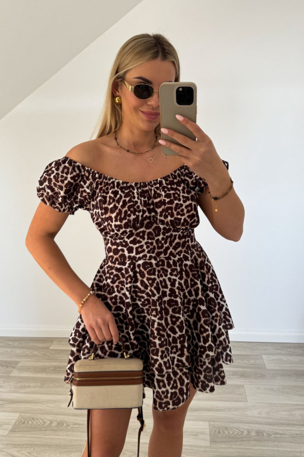 Sukienka MELANIA czekoladowe cętki
