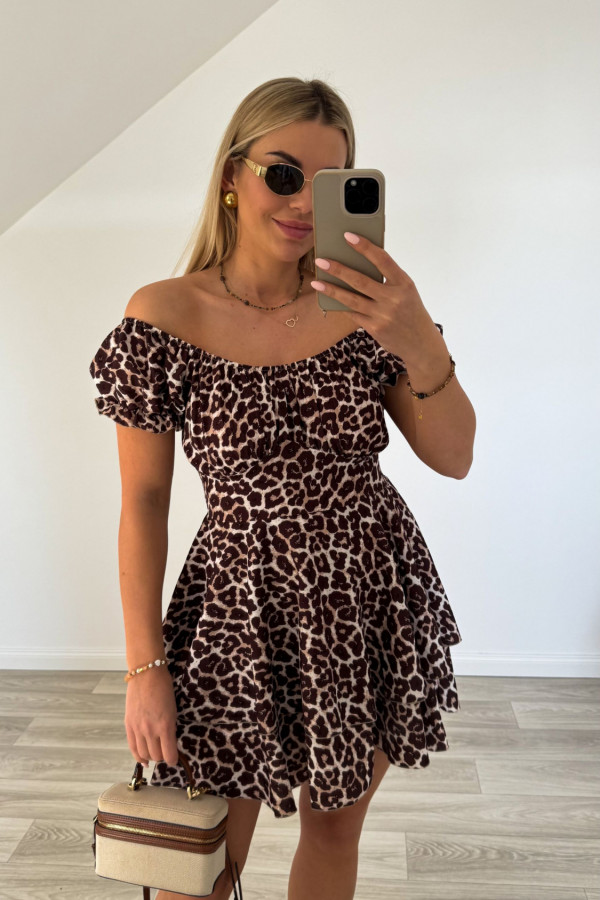Sukienka MELANIA czekoladowe cętki 2