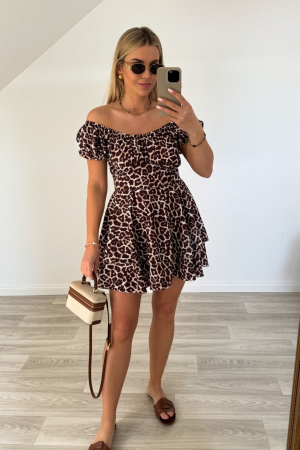 Sukienka MELANIA czekoladowe cętki 3