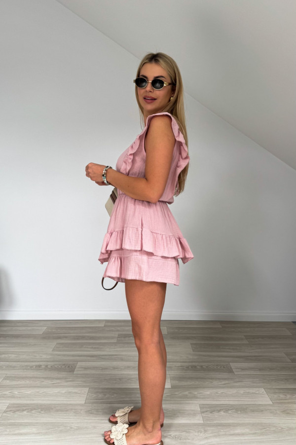 Kombinezon muślinowy ALISON pudrowy róż 3