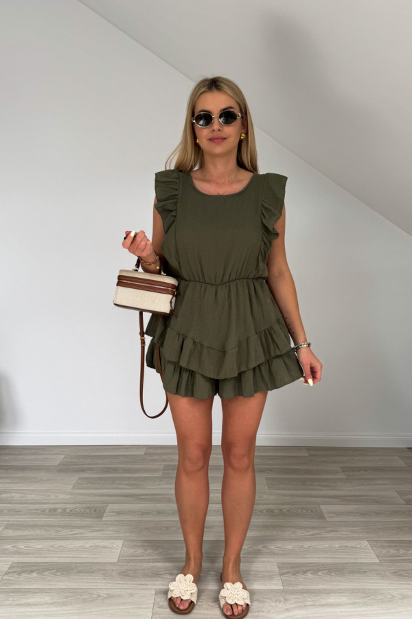 Kombinezon muślinowy ALISON khaki 1