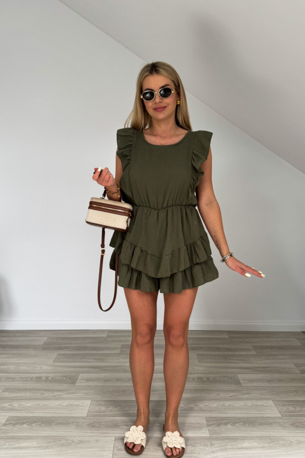 Kombinezon muślinowy ALISON khaki 2