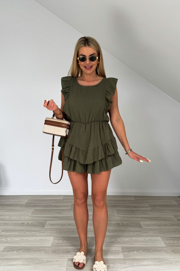 Kombinezon muślinowy ALISON khaki 3