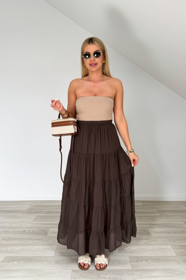 Spódnica bawełniana maxi TWIN czekolada