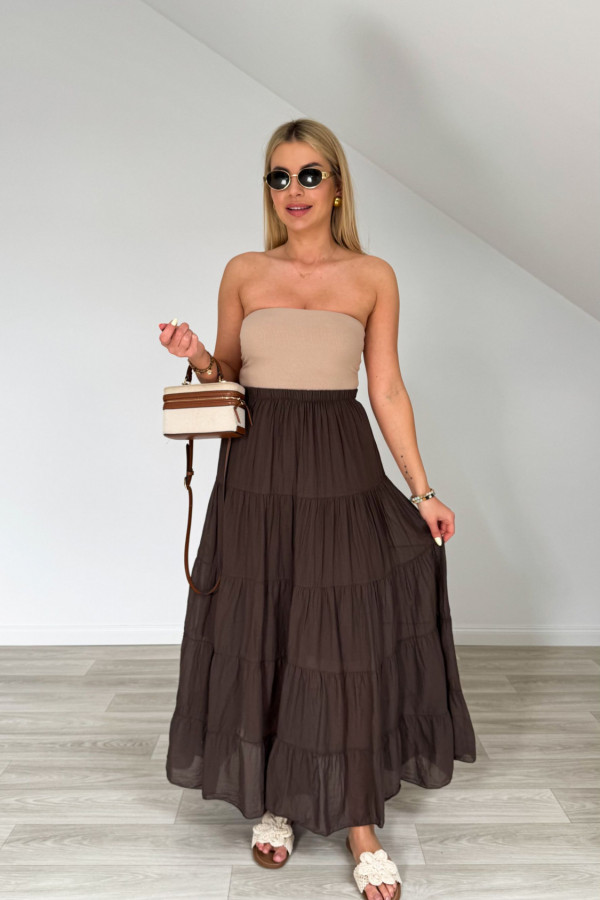 Spódnica bawełniana maxi TWIN czekolada 3
