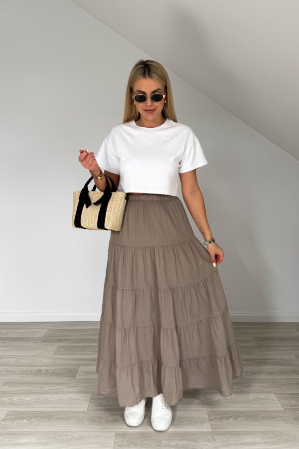 Spódnica bawełniana maxi TWIN fango