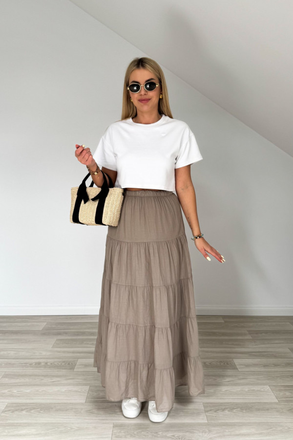Spódnica bawełniana maxi TWIN fango 1