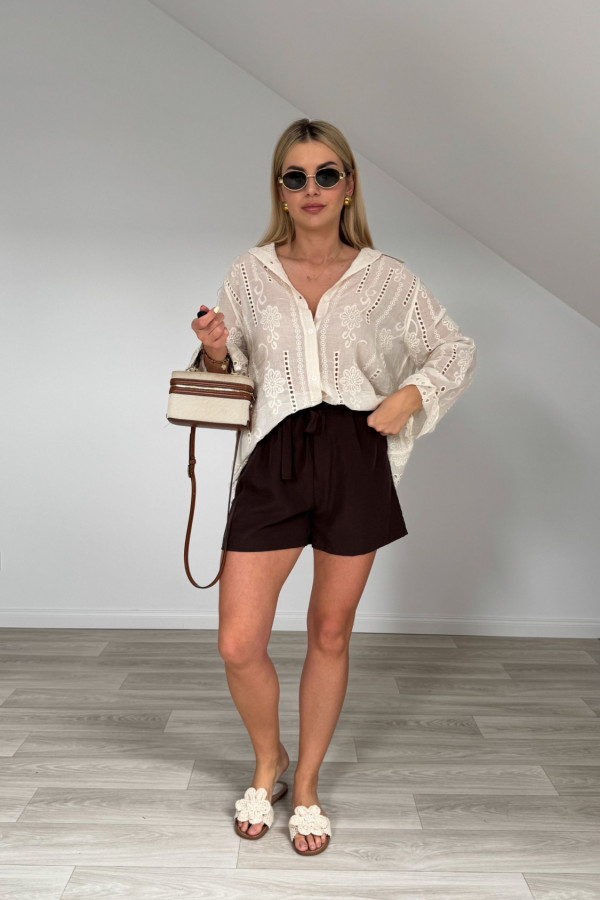 Koszula w hafty boho NADIA KREMOWA 1