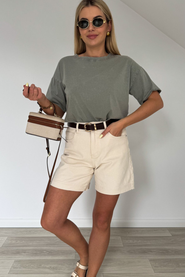 T-shirt klasyczny khaki 2