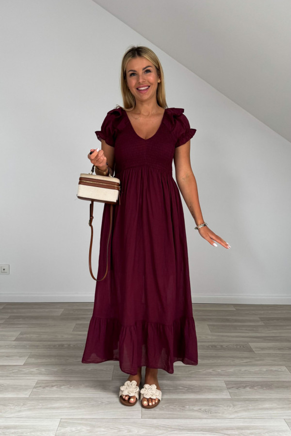 Sukienka OFELIA bordowa 3