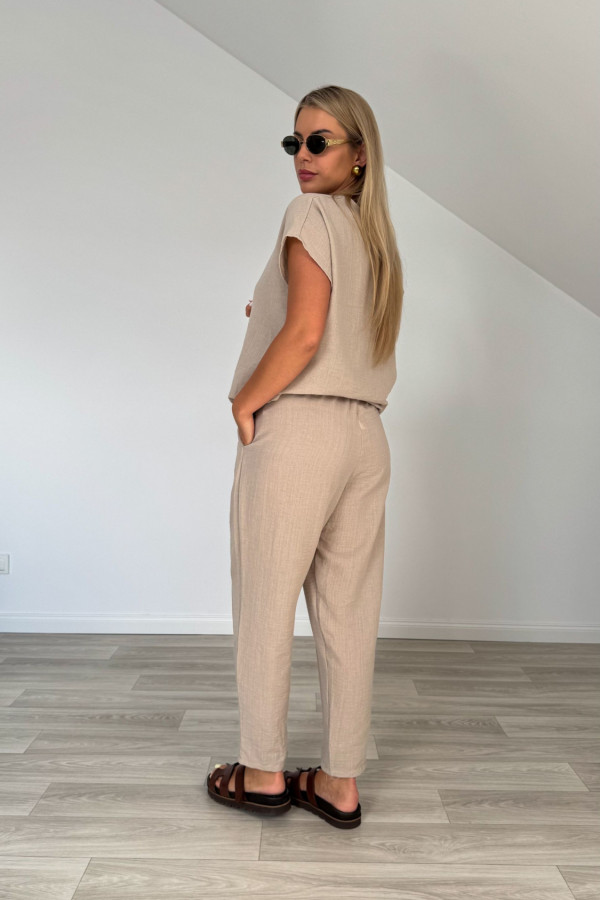 Komplet len z bawełną MARGO beż 4