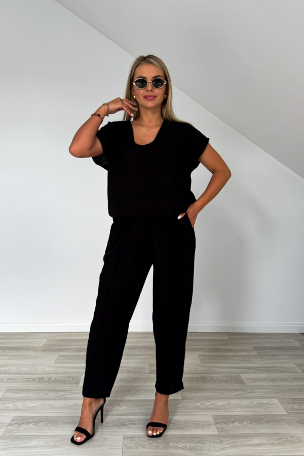 Komplet len z bawełną MARGO czarny 6