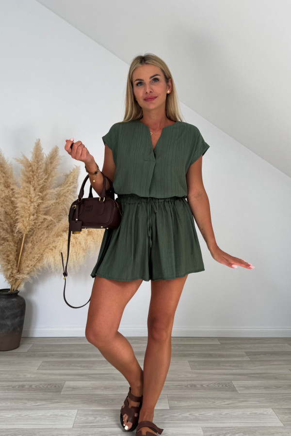 Komplet bluzka spodenki PEDRO khaki