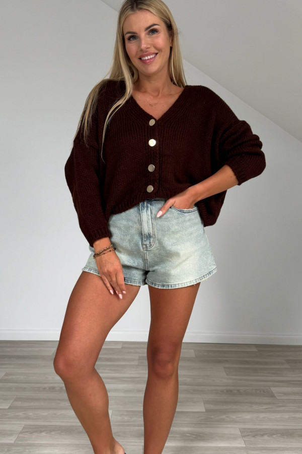 Sweter kardigan LAKI czekolada 2