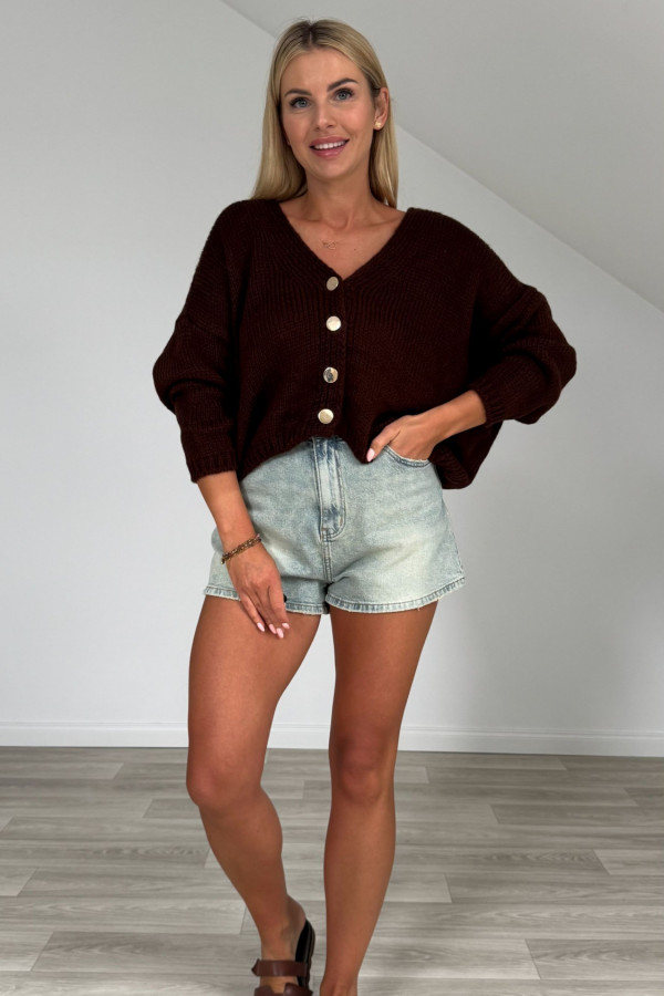 Sweter kardigan LAKI czekolada 3