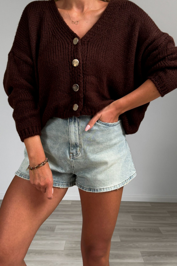 Sweter kardigan LAKI czekolada 4