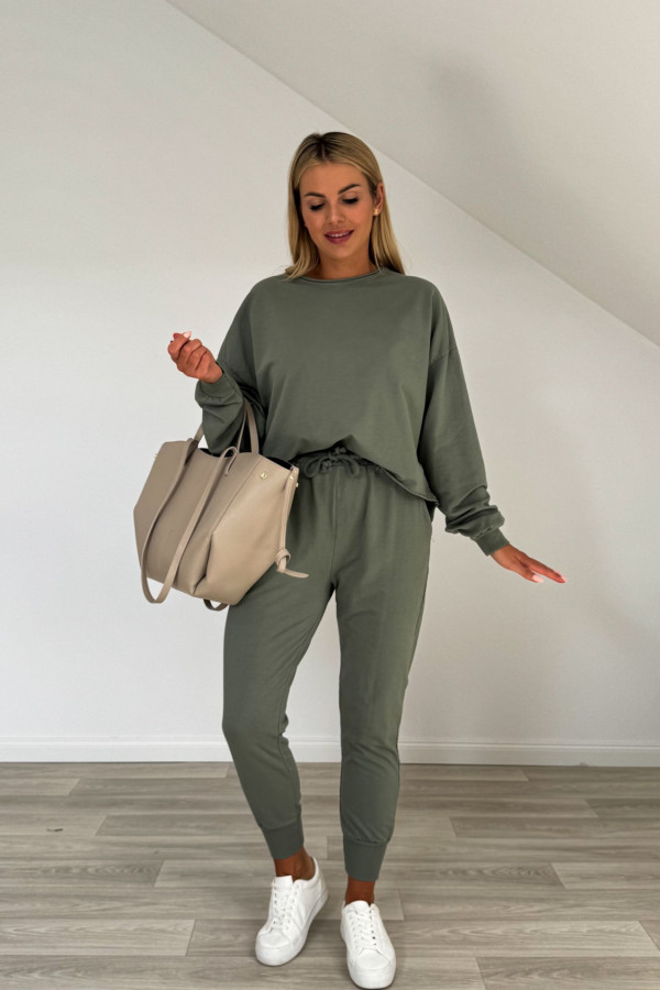 Komplet dresowy bawełniany STREET khaki 2