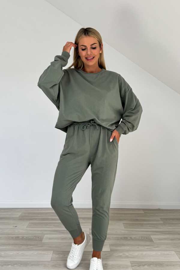 Komplet dresowy bawełniany STREET khaki 5