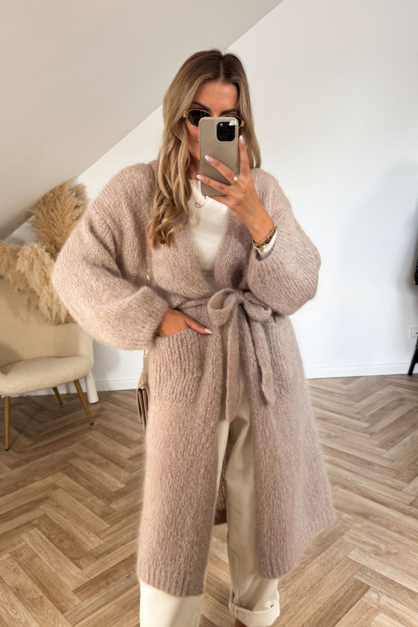 Kardigan moherowy NICOL PREMIUM beż