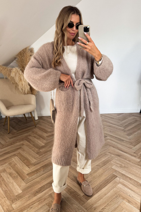 Kardigan moherowy NICOL PREMIUM beż 1